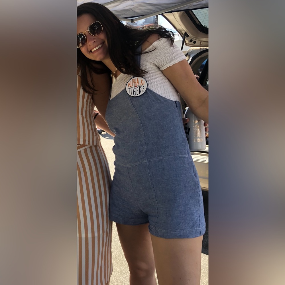 Blue Linen Romper
